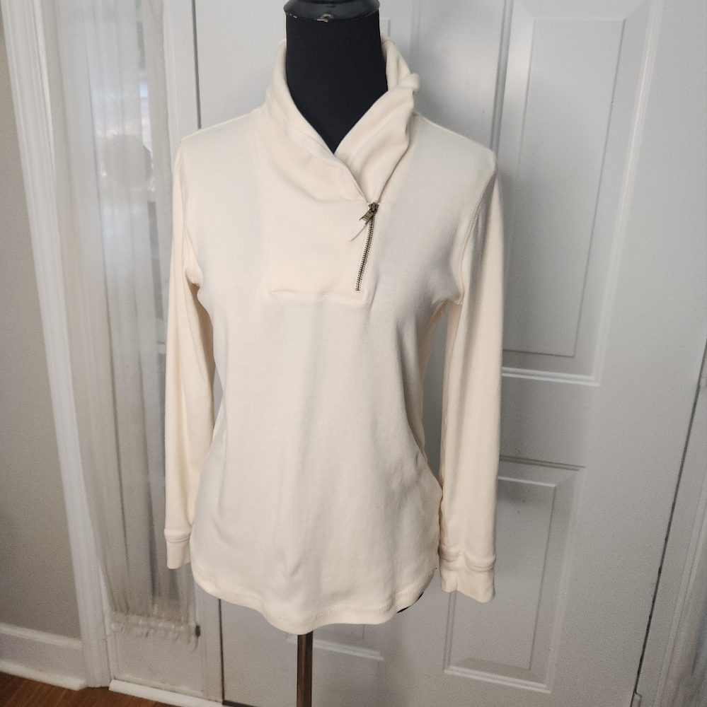 Lauren Jeans Co. Ralph Lauren Zip Cowl Neck Long Sleeve Top Size Large